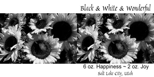 Custom Label - Black White Sunflowers