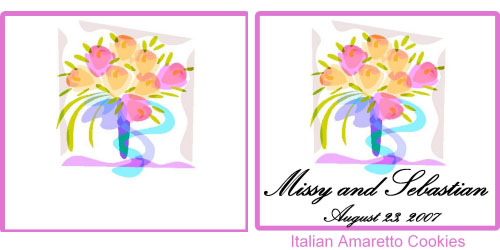 Custom Label - Bouquet with Blue Ribbon