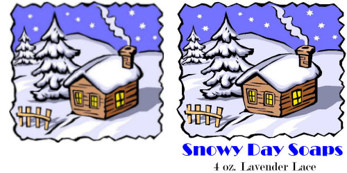 Custom Label - Snowy Cartoon Cabin